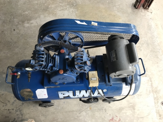 ขายปั๊มลม PUMA 1/2HP. 220V ไฟบ้าน ขนาด 64ลิตร สภาพสวยเดิมๆ หมุนนิ่ม พร้อมใช้งาน