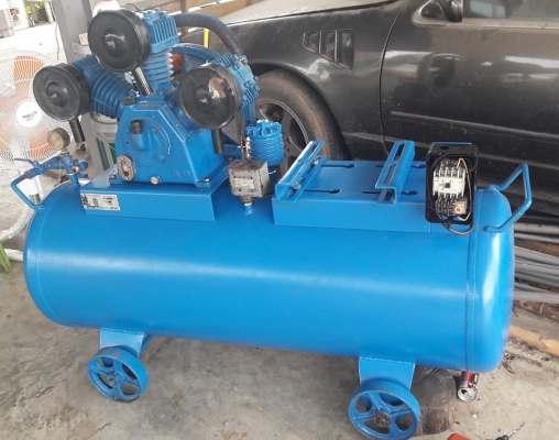 ปั๊มลม PUMA  5 แรง 3 สูบ ถังบรรจุ 260 ลิตร ไม่มีมอเตอร์ พร้อมอุปกรณ์ครบชุด