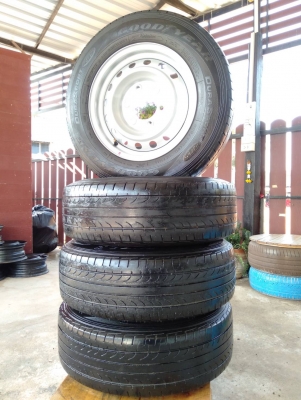 ล้อกระทะอีซูซุ ถอดป้ายแดง ขอบ15 6รู139.7 พร้อมยาง\%กู้ดเยียร์ สวยๆ ชุด 4ล้อ