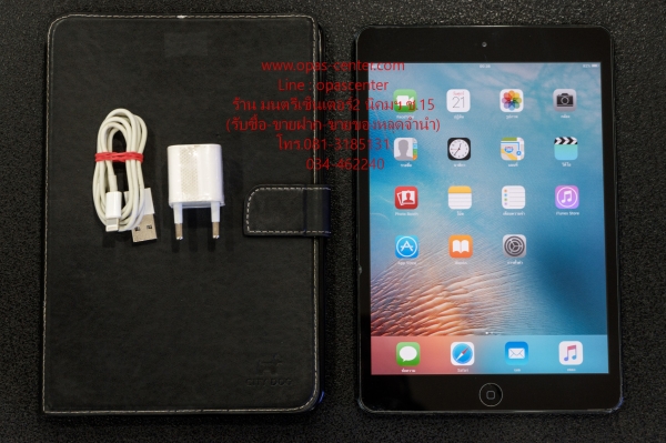 **ลดราคา**ipad mini 16 GB ใส่ซิมได้ สีดำ A1455 สภาพใหม่ จอติดฟีล์มแล้ว มีที่ชาร์ท ปลอก ส่งฟรี