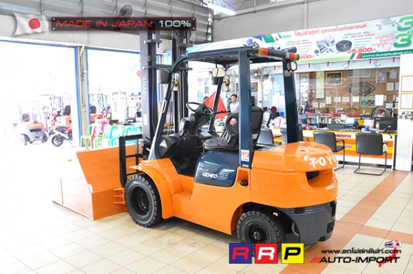 ขายรถโฟล์คลิฟท์มือสอง TOYOTA รุ่น 7FD25-15805 นำเข้าจากประเทศญี่ปุ่น 100\% ไม่เคยใช้งานในไทย ขายรถโฟล์คลิฟท์มือสอง TOYOTA รุ่น 7FD25-15805 นำเข้าจากประเทศญี่ปุ่น 100\% ไม่เคยใช้งานในไทย