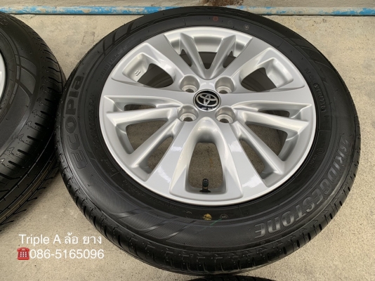 ล้อแม็กป้ายแดง Toyota Yaris Ativ ขอบ 15 พร้อมยางใหม่ป้ายแดง Bridgestone 185-60-15 ปลายปี 18 ใหม่ๆ สวยกริ๊บๆ