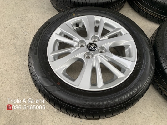 ล้อแม็กป้ายแดง Toyota Yaris Ativ ขอบ 15 พร้อมยางใหม่ป้ายแดง Bridgestone 185-60-15 ปลายปี 18 ใหม่ๆ สวยกริ๊บๆ