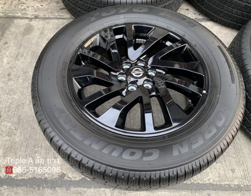 ล้อแม็กป้ายแดง Nissan Navara Caliber NP300 Black Edition ขอบ 18 พร้อมยางป้ายแดง 255-60-18 Toyo ปี 18 แม็กสวย ตุ่มชัด