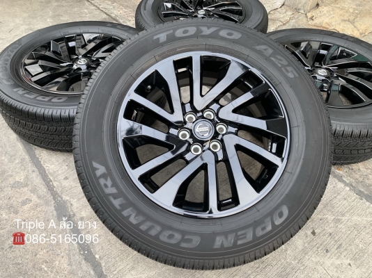 ล้อแม็กป้ายแดง Nissan Navara Caliber NP300 Black Edition ขอบ 18 พร้อมยางป้ายแดง 255-60-18 Toyo ปี 18 แม็กสวย ตุ่มชัด