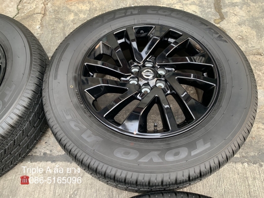 ล้อแม็กป้ายแดง Nissan Navara Caliber NP300 Black Edition ขอบ 18 พร้อมยางป้ายแดง 255-60-18 Toyo ปี 18 แม็กสวย ตุ่มชัด
