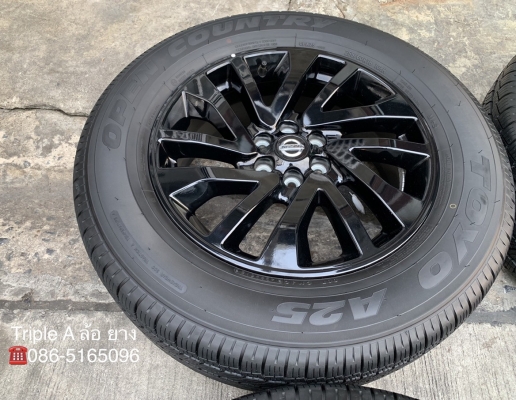 ล้อแม็กป้ายแดง Nissan Navara Caliber NP300 Black Edition ขอบ 18 พร้อมยางป้ายแดง 255-60-18 Toyo ปี 18 แม็กสวย ตุ่มชัด