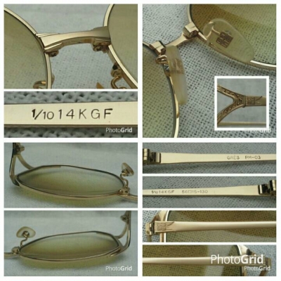 แว่นตาเกรดพรีเมี่ยมของฝรั่งเศส ทองโกลด์ฟิลด์ 14 K สัดส่วนทองคำบริสุทธิ์ 58.33 \% วินเทจยุค &#039;80s