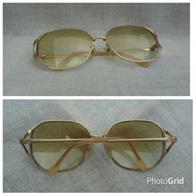 แว่นตาเกรดพรีเมี่ยมของฝรั่งเศส ทองโกลด์ฟิลด์ 14 K สัดส่วนทองคำบริสุทธิ์ 58.33 \% วินเทจยุค &#039;80s