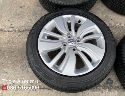 ล้อแม็กป้ายแดง Suzuki Swift ขอบ16 รุ่นใหม่ล่าสุด พร้อมยางใหม่ 185-55-16 Maxxis ปลายปี 18 สวยกริ๊บ ตุ่มเด้ง เส้นสีชัด