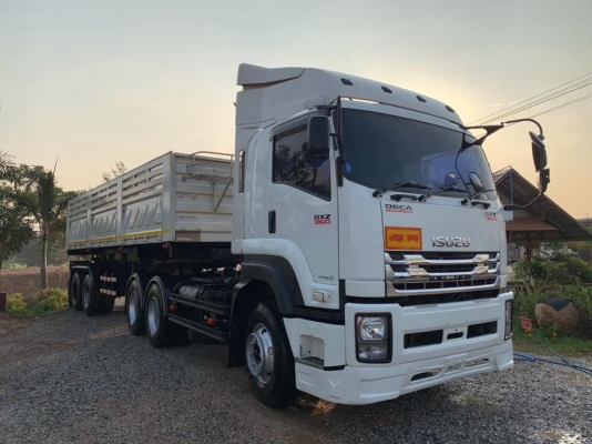 Isuzu 360 แรง ปี 58 สิบล้อหัวลากพร้อมหาง เซมิดัมพ์สามมิตร ยาว 8 เมตร ปี 52 รถสวยเดิมพร้อมใช้งาน ทะเบียนพร้อม