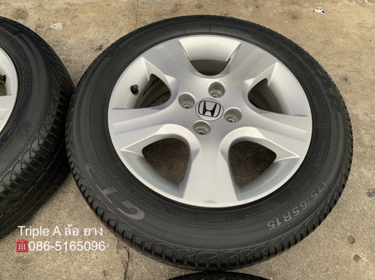 ล้อแม็ก Honda Jazz ขอบ15 พร้อมยาง 175-65-15 GoodYear ปี 14