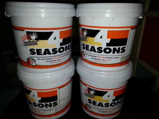 ขายสีน้ำอะครีลิคแท้100\%สำหรับทาภายนอกและภายในชนิดกึ่งเงาเช็ดได้ราคาถูกๆ