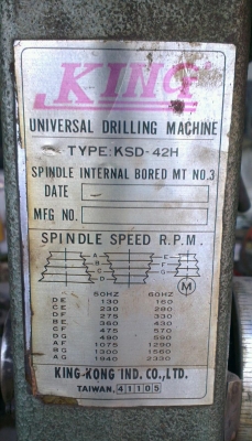 Sell> สว่านแท่น KING ตัวใหญ่ เบอร์ใหญ่สุดครับ สูงประมาณ 170 cm ครับ พร้อมใช้งาน กำแพงแสน นครปฐม