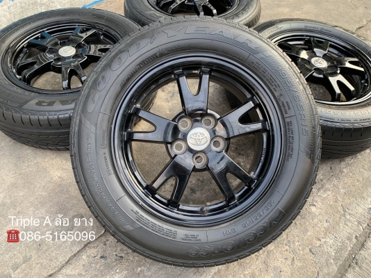 ล้อแม็ก 5รู100 Toyota Prius ขอบ 15 สีดำ พร้อมยาง 195-65-15 GoodYear ปี 12