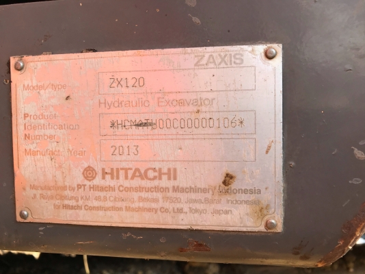 ขายรถขุด HITACHI ZX120-1 ปี 2013 ใช้งาน 8 พันชั่วโมง สภาพเทพบุตร