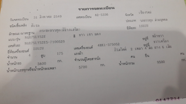 ขายNQR175HP.ปี49ยาว4.3ม.ช่วงต่อดั้มสวยๆเดิมๆพร้อมใช้ ครบทุกระบบ เล่มพร้อม