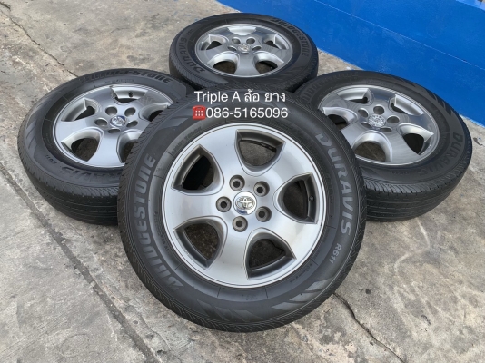 ล้อแม็ก Toyota Vigo Champ สีเทาดำ ขอบ 16 พร้อมยาง 215-65-16 Bridgestone ปี 14