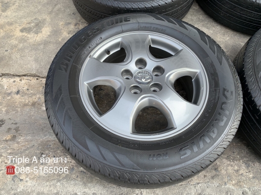 ล้อแม็ก Toyota Vigo Champ สีเทาดำ ขอบ 16 พร้อมยาง 215-65-16 Bridgestone ปี 14