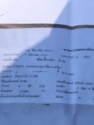 ขาย10ล้อท้ายลาด220แรง FM227...