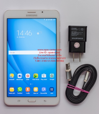samsung tab A (SM-T285) สีขาว จอ 7 นิ้ว ของแท้ สภาพใหม่ มีที่ชาร์ท ส่งฟรี