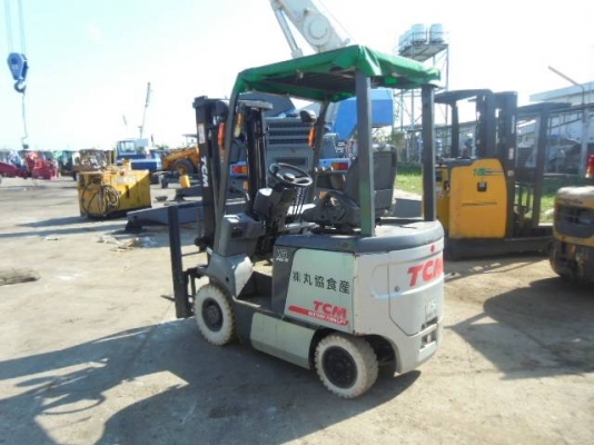 รถยกไฟฟ้า TCM น้ำหนักยก 1.5 ตัน เสาสูง 3 เมตร งาสไลด์สองข้าง รถนอกนำเข้า