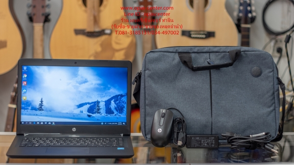 โน๊ตบุ๊ค hp Pentium(R) N3710 RAM 4GB Hdd 128GB ที่ชาร์ท กระเป๋า ประกันศูนย์