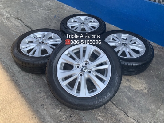 ล้อแม็กป้ายแดง Toyota Yaris Ativ ขอบ 15 พร้อมยางป้ายแดง Dunlop 185-60-15 ปลายปี 18 แม็กสวย ดอกยางมีตุ่ม