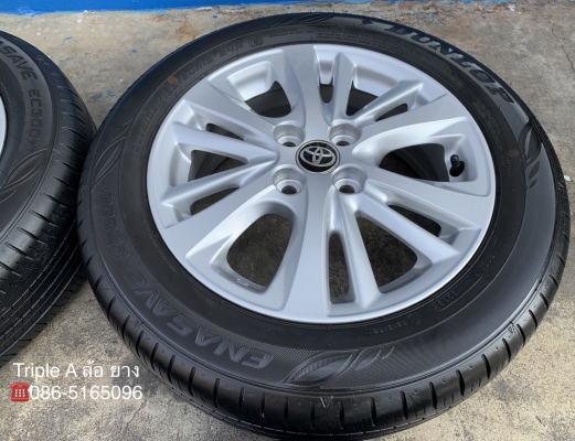 ล้อแม็กป้ายแดง Toyota Yaris Ativ ขอบ 15 พร้อมยางป้ายแดง Dunlop 185-60-15 ปลายปี 18 แม็กสวย ดอกยางมีตุ่ม
