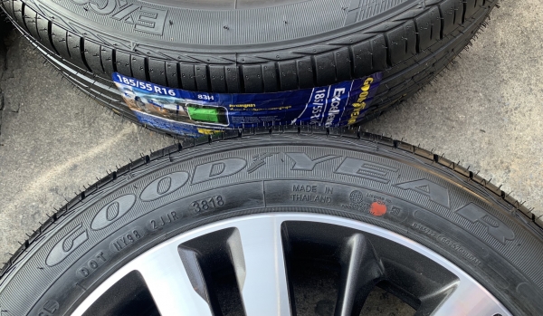 ล้อแม็ก Honda Jazz GK ขอบ16 พร้อมยางใหม่ 185-55-16 Goodyear ปลายปี 18