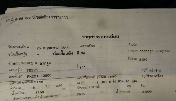 รถฮีโน่ 10 ล้อ ( หัวลาก ) FM221 220 แรงม้า ( ปี 34 - 35 - 36 - 44 ) , ( มี ขาย 4 หัว. ) สนใจติดต่อ 0