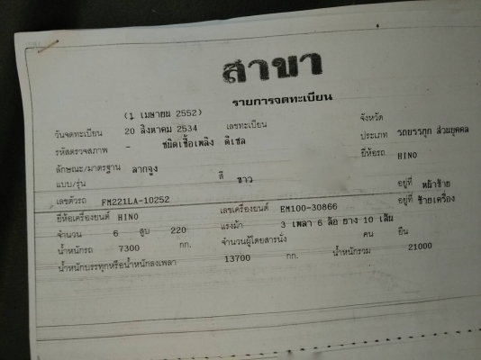 รถฮีโน่ 10 ล้อ ( หัวลาก ) FM221 220 แรงม้า ( ปี 34 - 35 - 36 - 44 ) , ( มี ขาย 4 หัว. ) สนใจติดต่อ 0