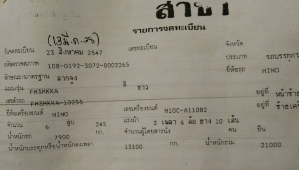 รถฮีโน่ 10 ล้อ ( หัวลาก ) FM3M 240 แรงม้า ( ปี 37 ) , ( มี ขาย 3 หัว. ) สนใจติดต่อ 081 - 6079515
