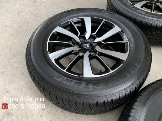 ล้อแม็ก Mitsu All New Pajero Sport ตัวท๊อป ขอบ 18 พร้อมยาง 265-60-18 Bridgestone ปลายปี 17 สภาพดี ดอกยางเต็มๆ