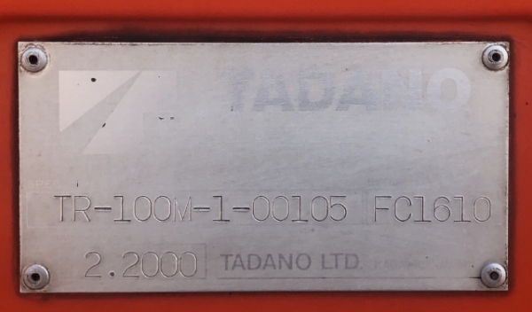 ขายรถเครน TADANO TR100M-1 (ขนาด 10 ตัน) ปี 2000 นำเข้าเองจากญี่ปุ่น สภาพสวยพร้อมใช้ มีVDOการทำงานครั