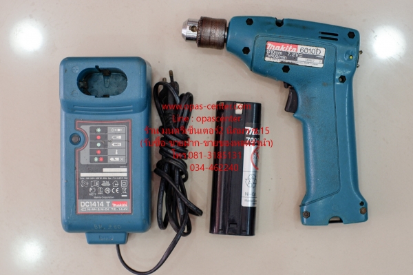 สว่านแบตไร้สาย Makita ญี่ปุ่น แท้ รุ่น 6010D มีแบต1ก้อน มีที่ชาร์ท สภาพดี พร้อมใช้งาน