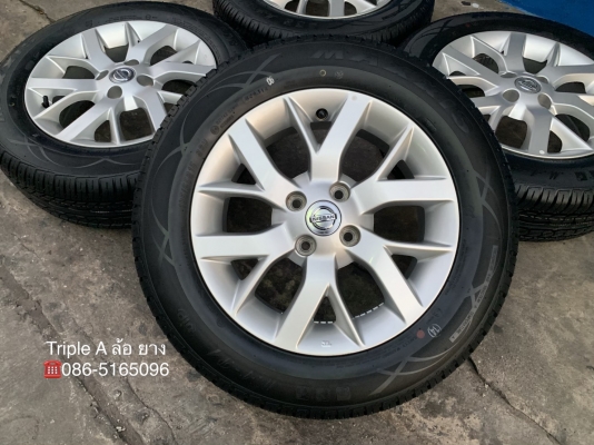 ล้อแม็ก 4รู100 Nissan Note,Almera ,March ขอบ 15 พร้อมยางป้ายแดง 185-65-15 Maxxis ปี 18 ดอกยางตุ่มเด้งๆ เส้นสีจัด