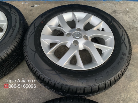 ล้อแม็ก 4รู100 Nissan Note,Almera ,March ขอบ 15 พร้อมยางป้ายแดง 185-65-15 Maxxis ปี 18 ดอกยางตุ่มเด้งๆ เส้นสีจัด