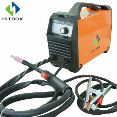HITBOX เครื่องเชื่อมไม่ใช้แกส  MIG120 MMA ฟังก์ชั่นเครื่องเชื่อม 220 โวลต์พร้อมอุปกรณ์เสริม