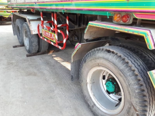 ลูกพ่วงมิเนียมสามเพลาแท้ อู่เอสที ปี 57 ช่วงยาว 6.50 เมตร ยางมีด้อยบางเส้น ทะเบียนพร้อม