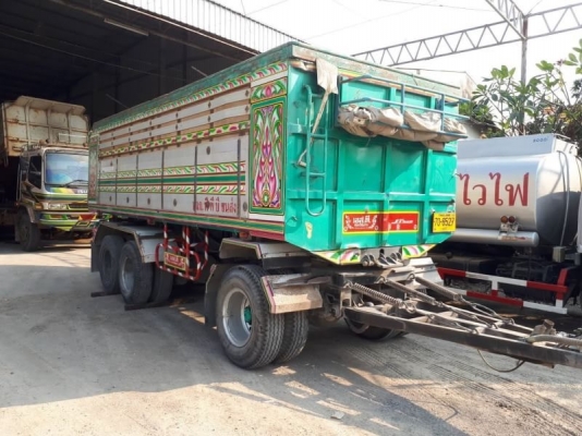 ลูกพ่วงมิเนียมสามเพลาแท้ อู่เอสที ปี 57 ช่วงยาว 6.50 เมตร ยางมีด้อยบางเส้น ทะเบียนพร้อม