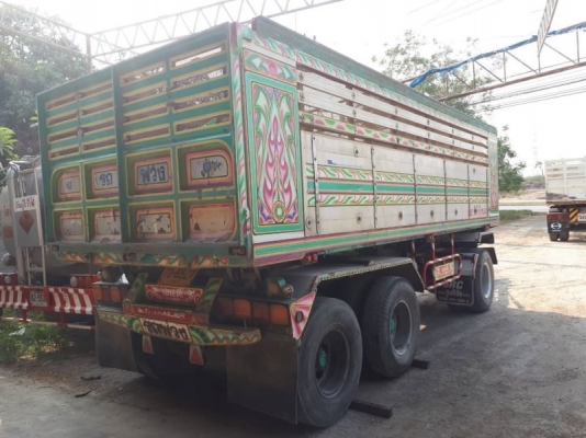 ลูกพ่วงมิเนียมสามเพลาแท้ อู่เอสที ปี 57 ช่วงยาว 6.50 เมตร ยางมีด้อยบางเส้น ทะเบียนพร้อม