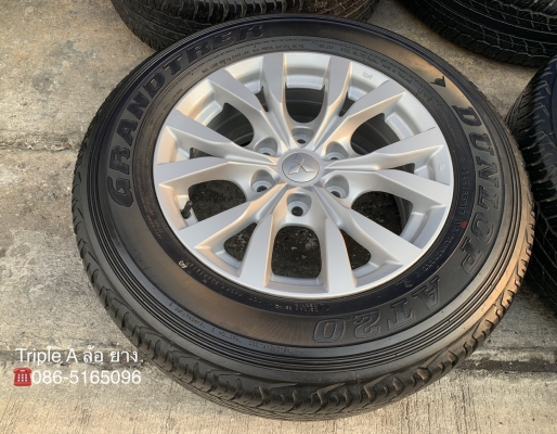 ล้อแม็ก Mitsu Pajero 6รู139 ขอบ 17(ก้านวาย) พร้อมยาง 245-65-17 Dunlop ปลายปี14 แม็กสวย ดอกยางเต็ม