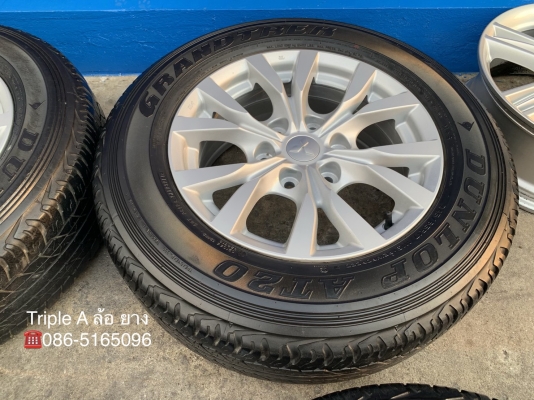 ล้อแม็ก Mitsu Pajero 6รู139 ขอบ 17(ก้านวาย) พร้อมยาง 245-65-17 Dunlop ปลายปี14 แม็กสวย ดอกยางเต็ม