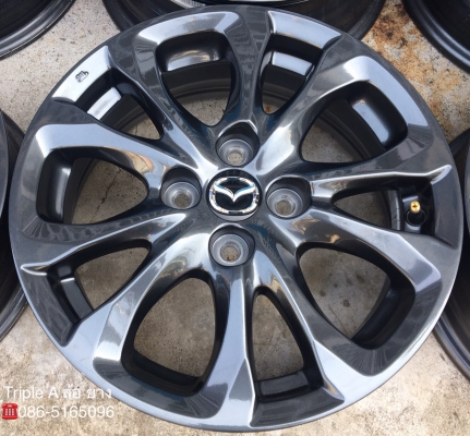 ล้อแม็กป้ายแดง Mazda 2 สีดำ 4รู100 ขอบ 15 สวย เนียน