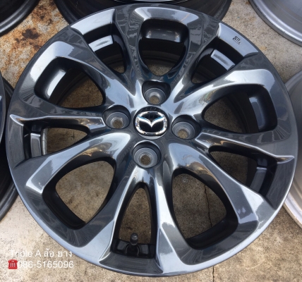ล้อแม็กป้ายแดง Mazda 2 สีดำ 4รู100 ขอบ 15 สวย เนียน