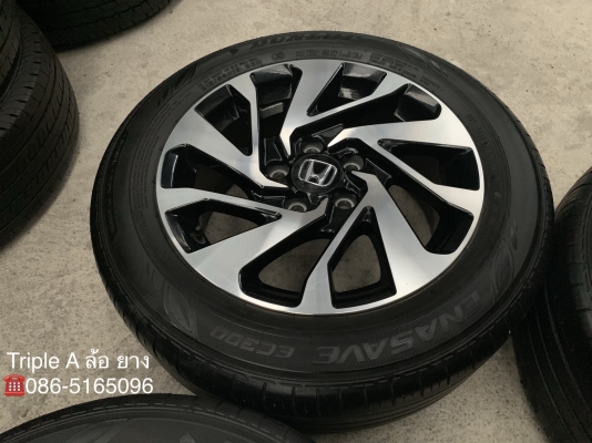 ล้อแม็ก Honda Civic FC ขอบ16 สีดำหน้าเงา พร้อมยาง 215-55-16 Dunlop ปี 17 สภาพดี