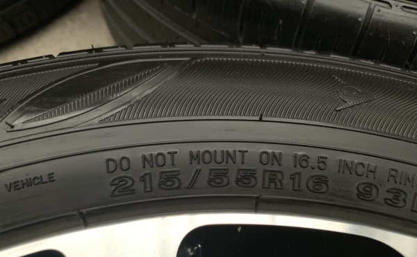 ล้อแม็ก Honda Civic FC ขอบ16 สีดำหน้าเงา พร้อมยาง 215-55-16 Dunlop ปี 17 สภาพดี