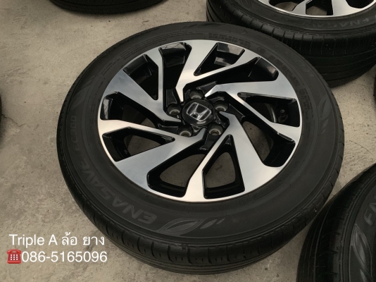 ล้อแม็ก Honda Civic FC ขอบ16 สีดำหน้าเงา พร้อมยาง 215-55-16 Dunlop ปี 17 สภาพดี