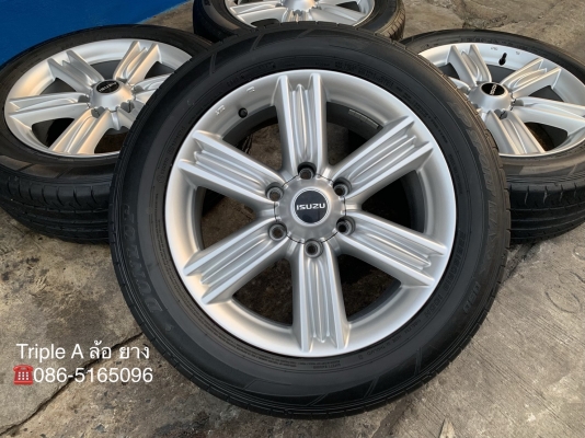 ล้อแม็ก ISUZU D-MAX BLUE POWER ขอบ 18 พร้อมยาง 225-60-18 Dunlop ปลายปี 15 ดอกเต็มๆทุกเส้น